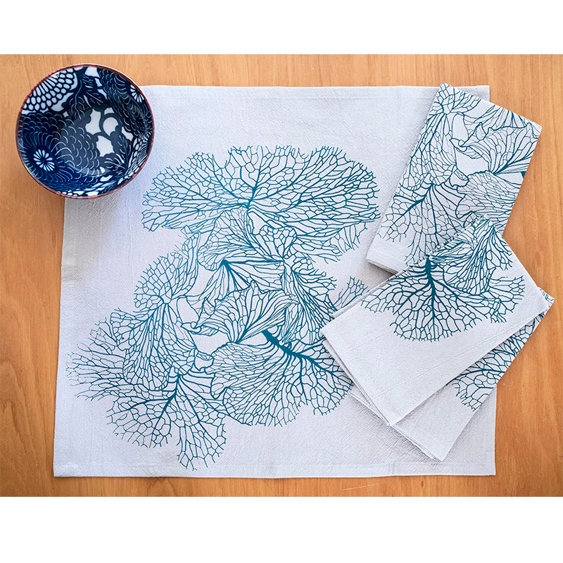 Individuales + servilletas repollo mar