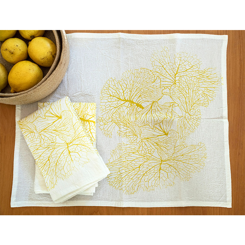 Individuales + servilletas repollo ginkgo 